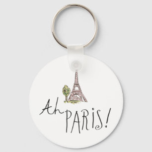 Ah Paris! Quote   With Effiel Tower Key Ring