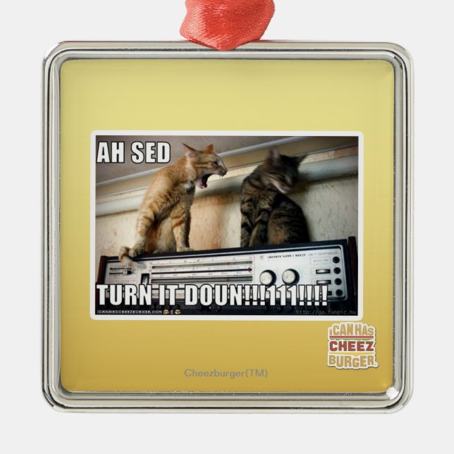Ah Sed Turn it Down!! Metal Tree Decoration (Front)