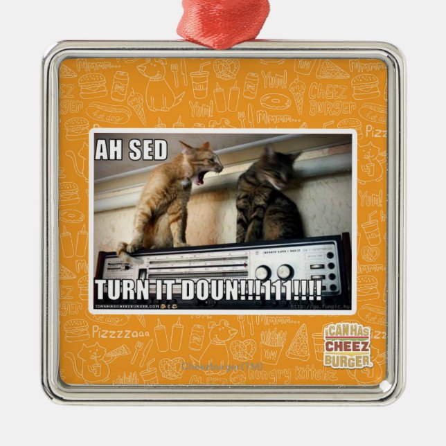 Ah Sed Turn it Down!! Metal Tree Decoration (Front)