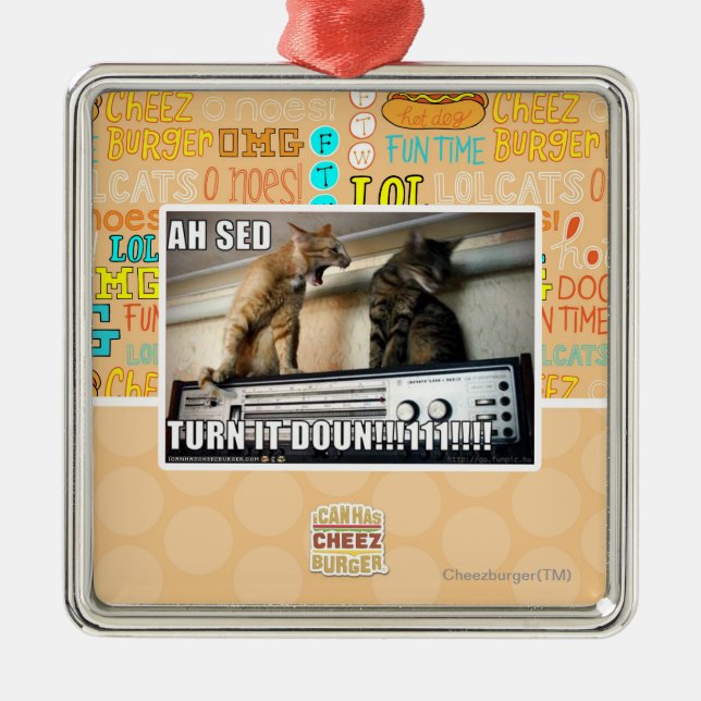 Ah Sed Turn it Down!! Metal Tree Decoration (Front)