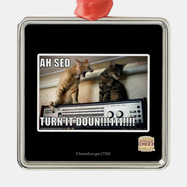 Ah Sed Turn it Down!! Metal Tree Decoration (Front)