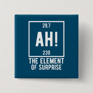 Ah! The Element of Surprise Funny Chemistry 15 Cm Square Badge