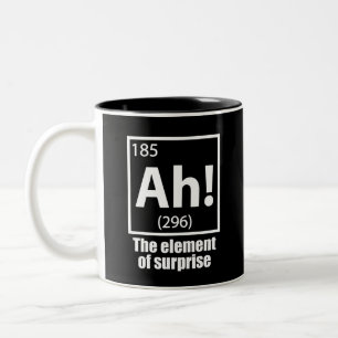 Ah! The Element of Surprise Funny Chemistry Joke Two-Tone Coffee Mug