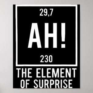 Ah the element of surprise funny chemistry pun poster