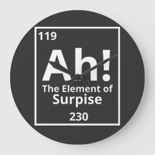ah the element of surprise funny periodic table large clock