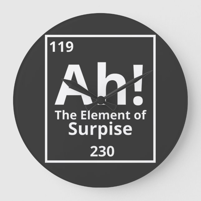 ah the element of surprise funny periodic table large clock (Front)