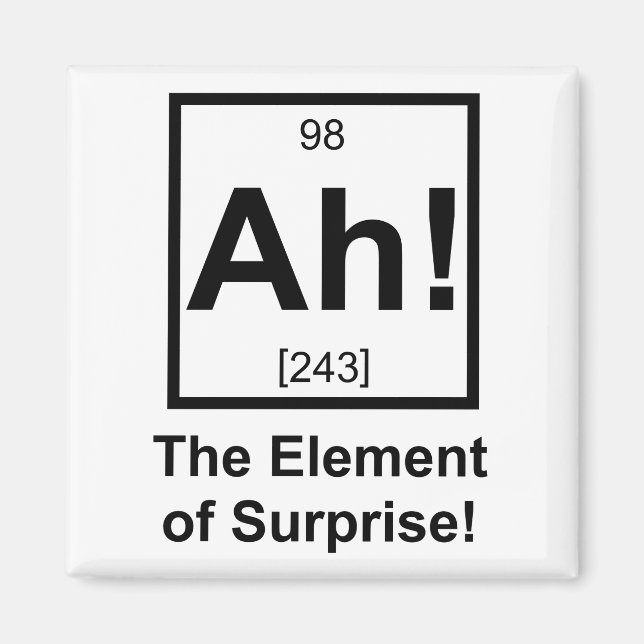 Ah the Element of Surprise Periodic Element Symbol Magnet (Front)