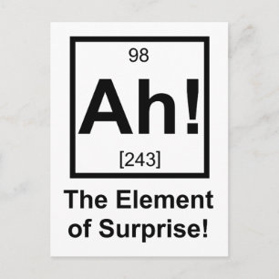Ah the Element of Surprise Periodic Element Symbol Postcard