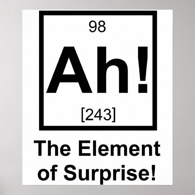 Ah the Element of Surprise Periodic Element Symbol Poster (Front)