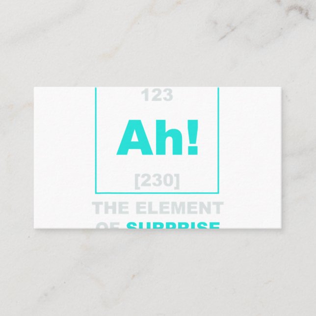 Ah The Element of Surprise Science Periodic Table  Business Card (Front)