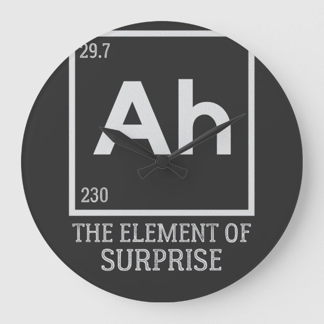 Ah the element of surprises large clock (Front)