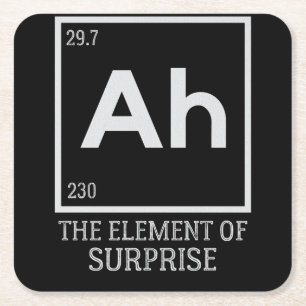 Ah the element of surprises square paper coaster