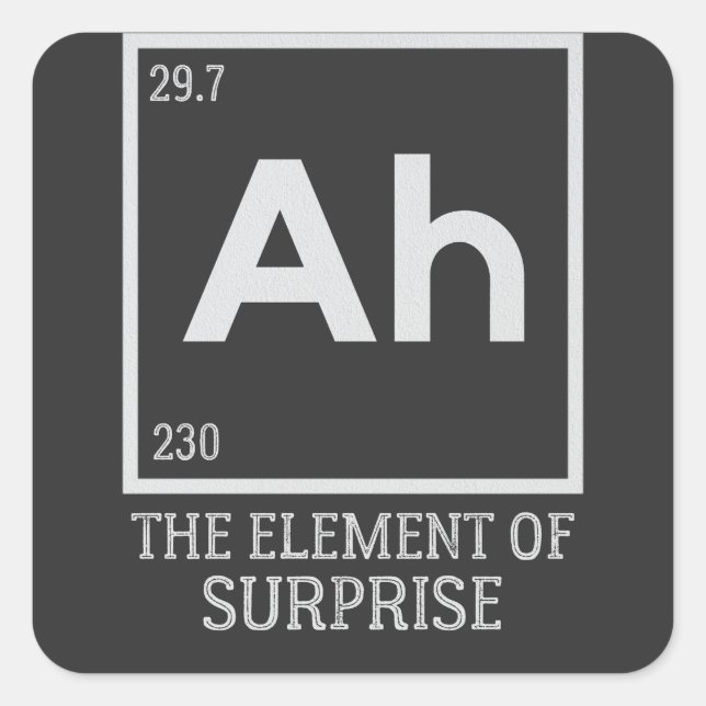Ah the element of surprises square sticker (Front)