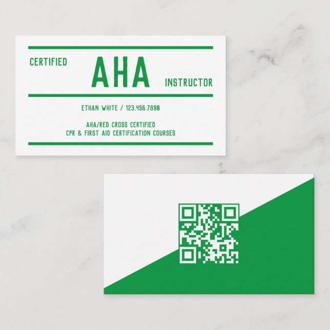 AHA Instructor Scan Code Business Card (Front/Back)