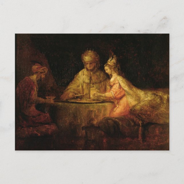 Ahasuerus , Haman and Esther, c.1660 Postcard (Front)
