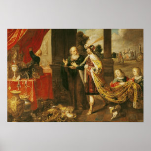 Ahasuerus Showing his Treasure to Mordecai Poster