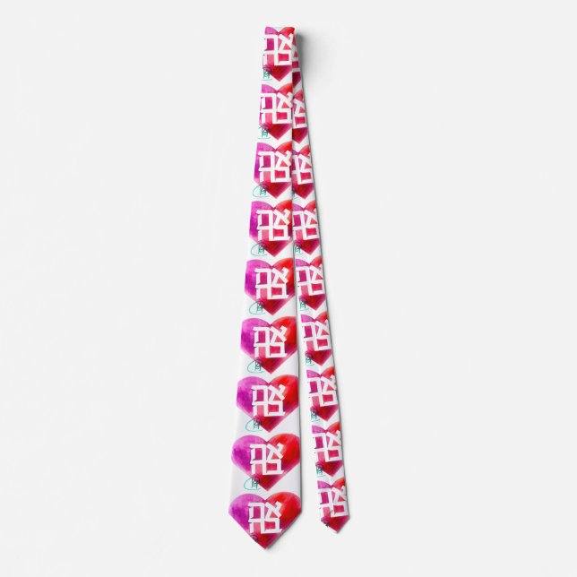 Ahava Heart Art Necktie  (Front)