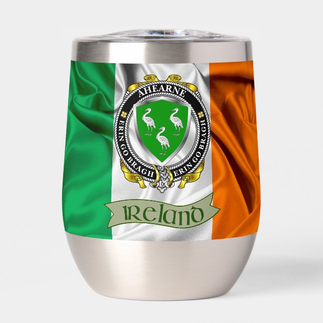 Ahearne/Aherne Irish Shield & Flag Personalised (Front)