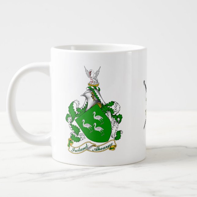 Ahearne Irish Coat of Arms Personalised Large Coffee Mug (Left)