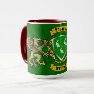 Ahearne Irish Shield & Griffins Personalised Mug