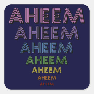 Aheem mantra square sticker