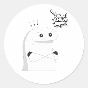 ahem, angry funny face sticker