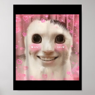 Ahh Cat Meme Dank Cursed Weirore Funny Dank Meme  Poster