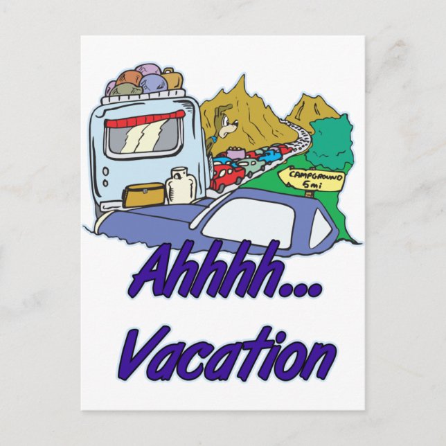 Ahh Vacation Camping Postcard (Front)