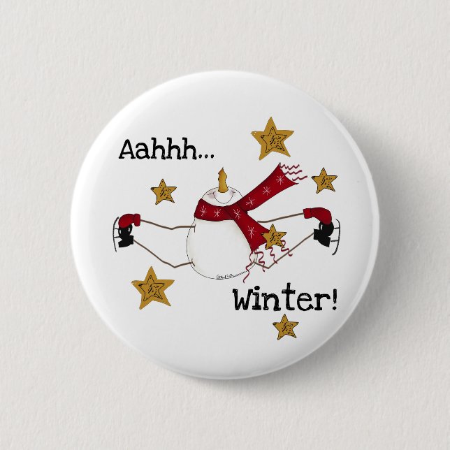 AHHH WINTER 6 CM ROUND BADGE (Front)