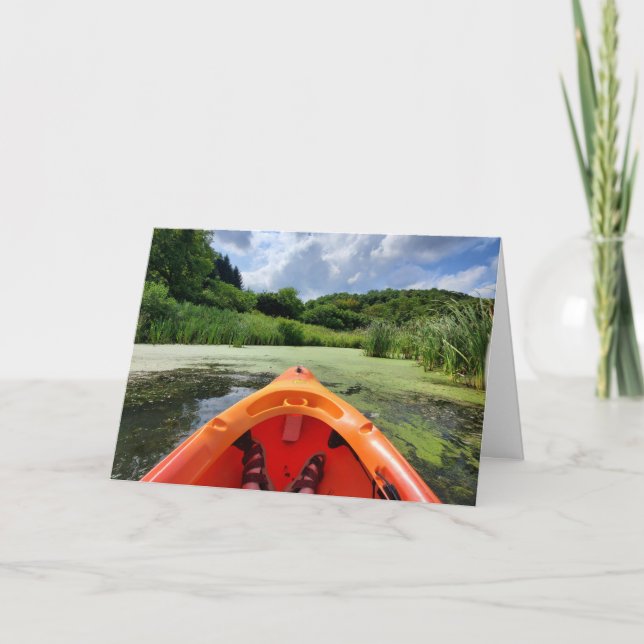 Ahhhhh Kayaking Relaxation saying Hi Card (Front)