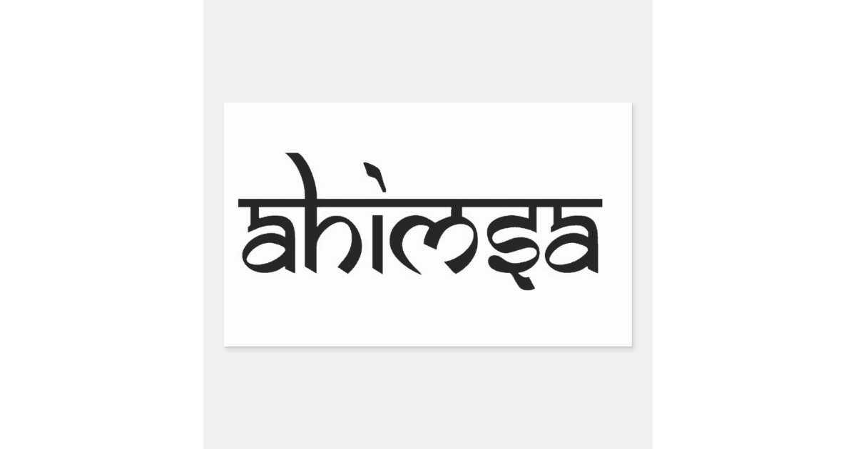 Ahimsa - Buddhist and Hindu Tenet Rectangular Sticker | Zazzle