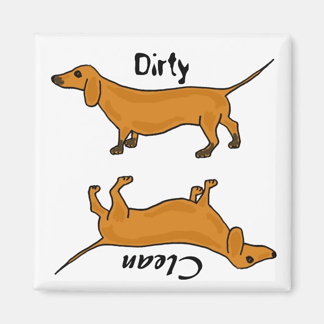 AHL- Dirty Paws dachshund Magnet (Front)