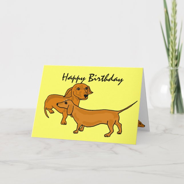 AHL- Happy Birthday Dachshund Cards (Front)