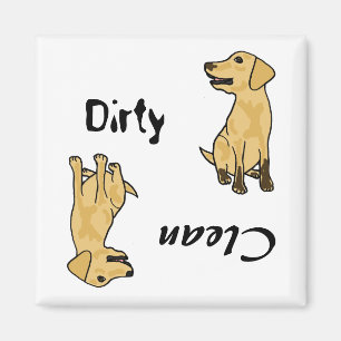 AHL- Yellow Labrador Dirty Paws Magnet