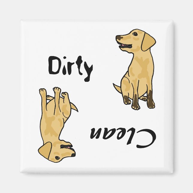 AHL- Yellow Labrador Dirty Paws Magnet (Front)