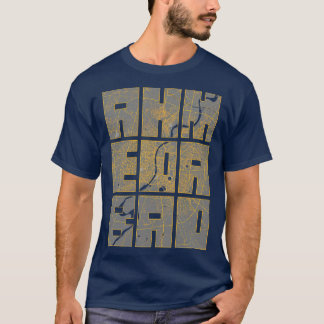 Ahmedabad Gujarat India City Map Typography Bauhau T-Shirt