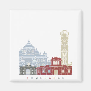 Ahmedabad skyline poster magnet
