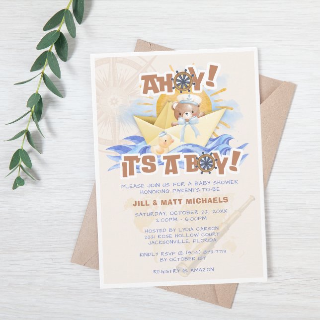 Ahoy! Baby Boy Shower Invitation (Creator Uploaded)