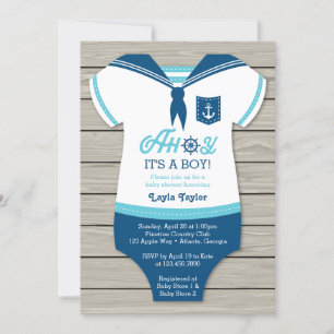 Ahoy Baby Shower Invitation, Sailor, Nautical Invitation