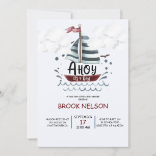AHOY, BABY SHOWER, IT'S A BOY, NAUTICAL SHOWER