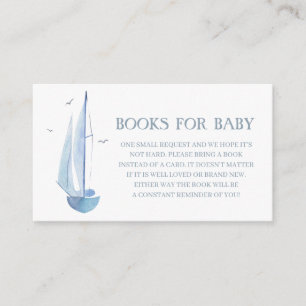  Ahoy Boy's  Aquarelle Sailboat Books For Baby Enclosure Card