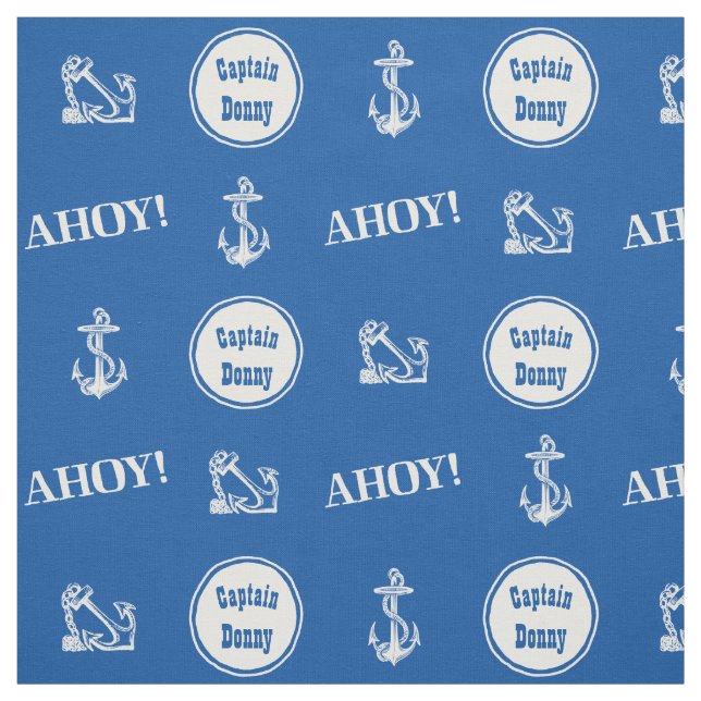 Ahoy! Custom Boat Anchor Pattern Fabric (Swatch)