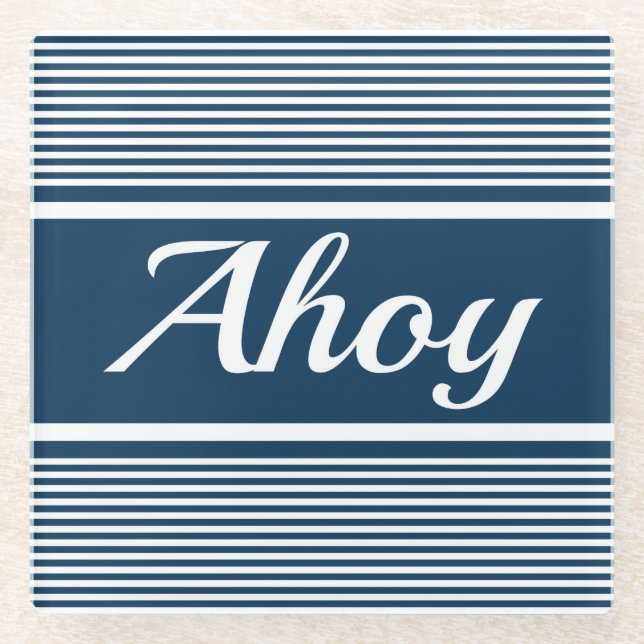 Ahoy Glass Coaster (Front)