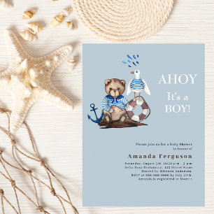 Ahoy it is a boy teddy sailor budget Baby Shower