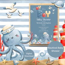 Ahoy It’s a Boy Blue Nautical Baby Shower