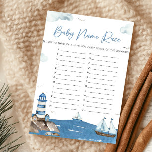 Ahoy It’s A Boy Nautical Baby Name Race Game
