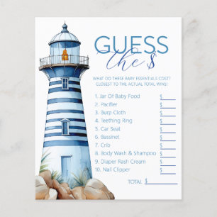 Ahoy It’s a Boy Nautical Baby Shower Guessing Game Flyer