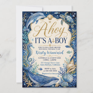 Ahoy It’s a Boy Nautical Baby Shower Invitation