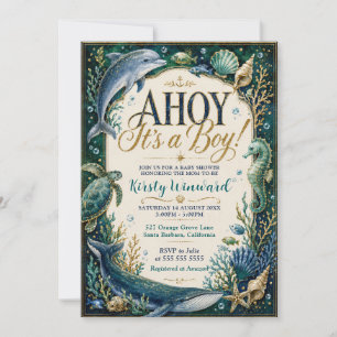 Ahoy It’s a Boy Nautical Baby Shower Invitation