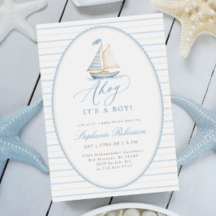 Ahoy It’s a Boy Nautical Baby Shower Invitation